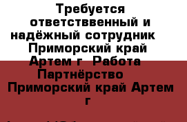 Требуется ответстввенный и надёжный сотрудник  - Приморский край, Артем г. Работа » Партнёрство   . Приморский край,Артем г.